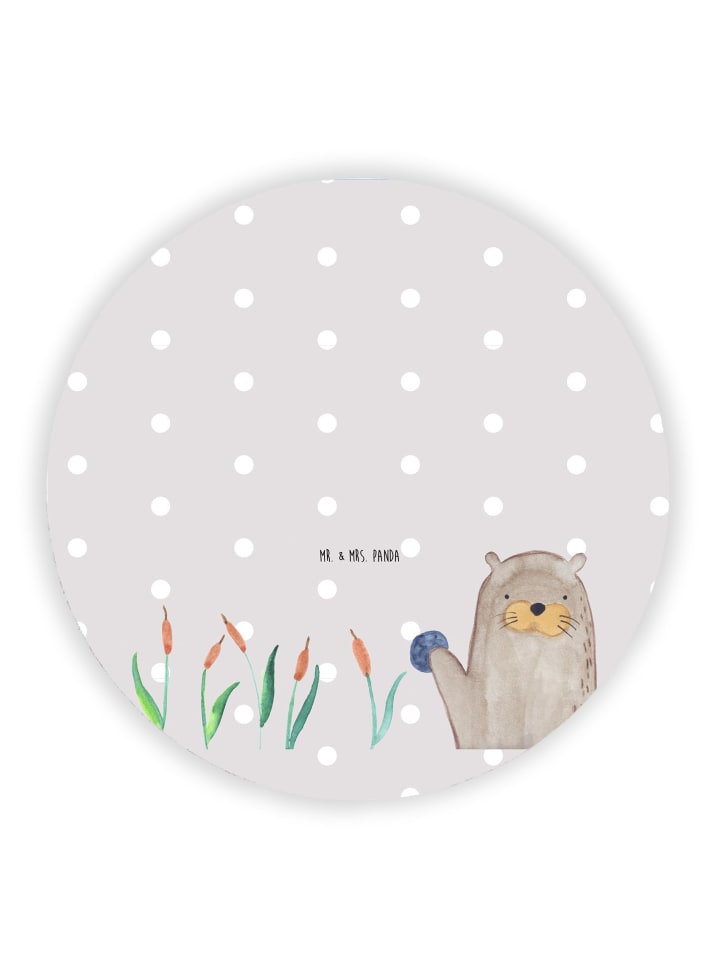 Magnet Otter Stein ohne Spruch in Grau Pastell