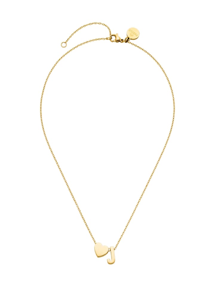 Kette Letter Heart J Gold