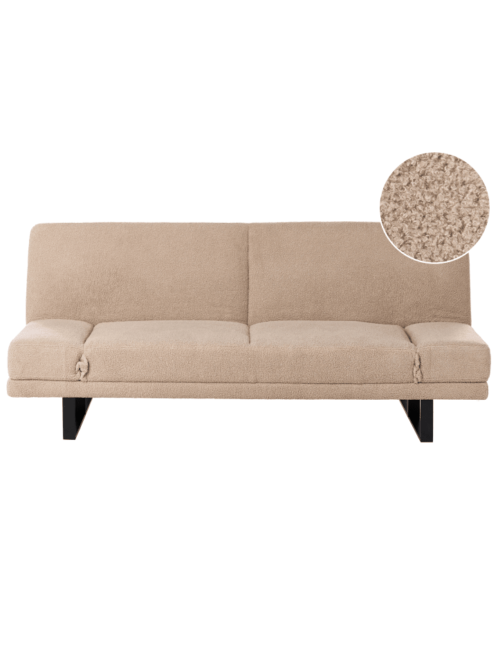 Schlafsofa YORK in Beige/Schwarz - (W) 190 x (H) 81 x (L) 89 cm