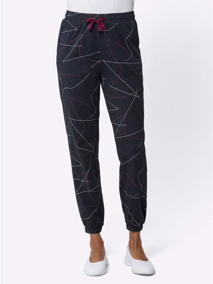 Jersey-Hose in marine-bedruckt