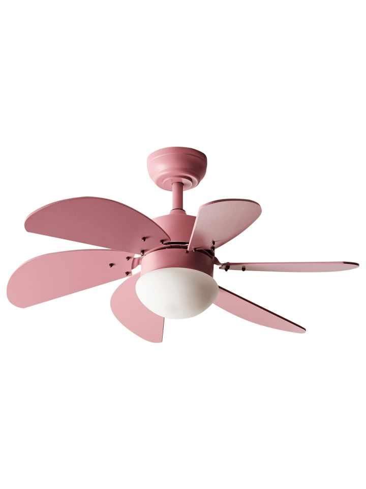 2-tlg Deckenventilator mit Licht LOGAR in Rosa
