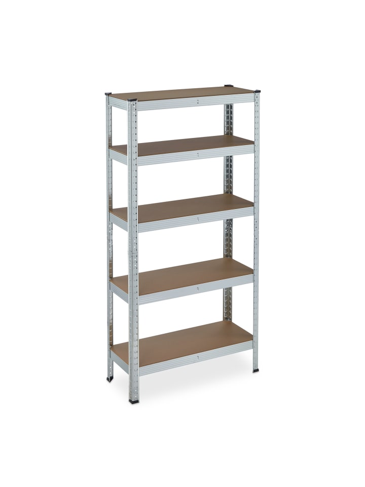 2 x Schwerlastregal in Silber - (B)75 x (H)150 x (T)30 cm