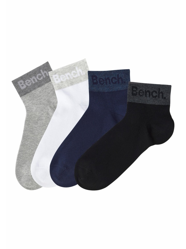 Kurzsocken in 2x schwarz, 2x weiß, 2x hellgrau-meliert, 2x blau