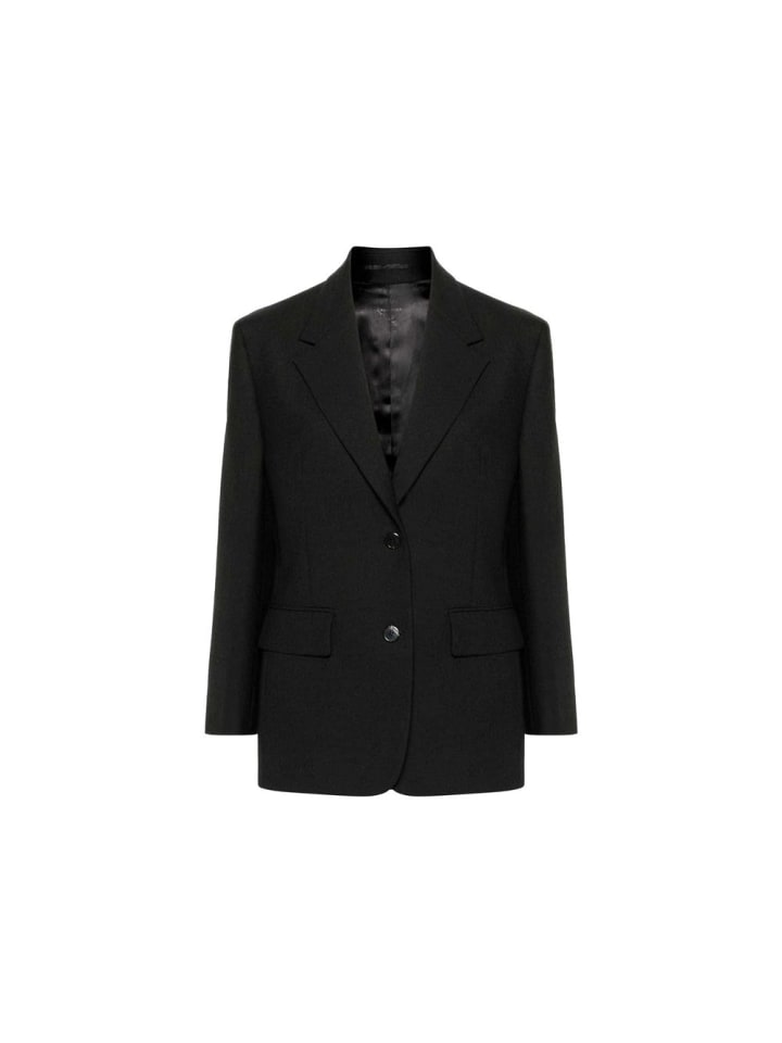 Schwarz rein Wolle Blazer