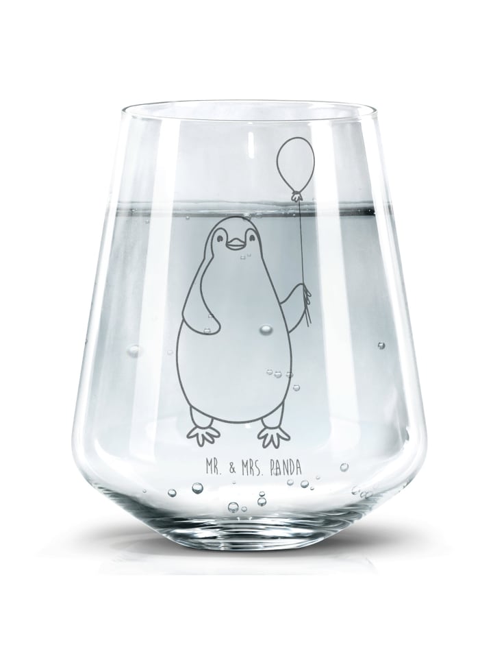 Glas Pinguin Luftballon ohne Spruch in Transparent