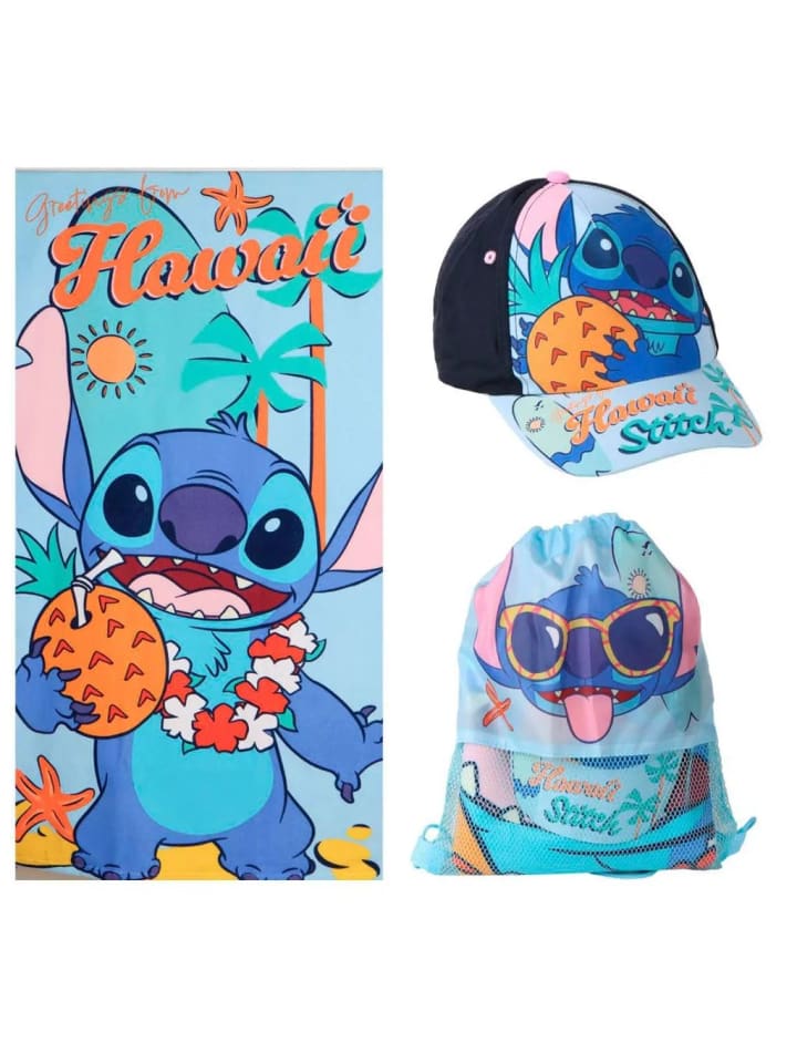 Disney Lilo und Stitch Hawaii Set Handtuch, Turnbeutel und