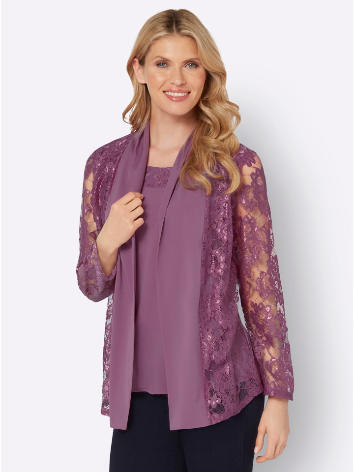 2-in-1-Bluse in violett