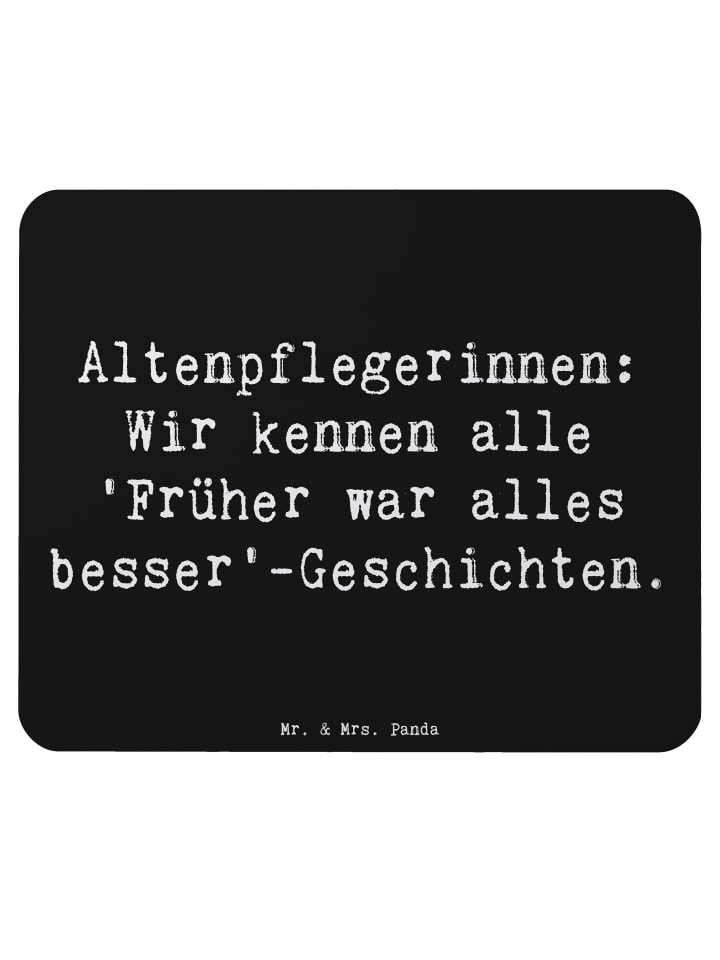 Maus-Pad Spruch Altenpflegerin Geschichten mit ... in Schwarz