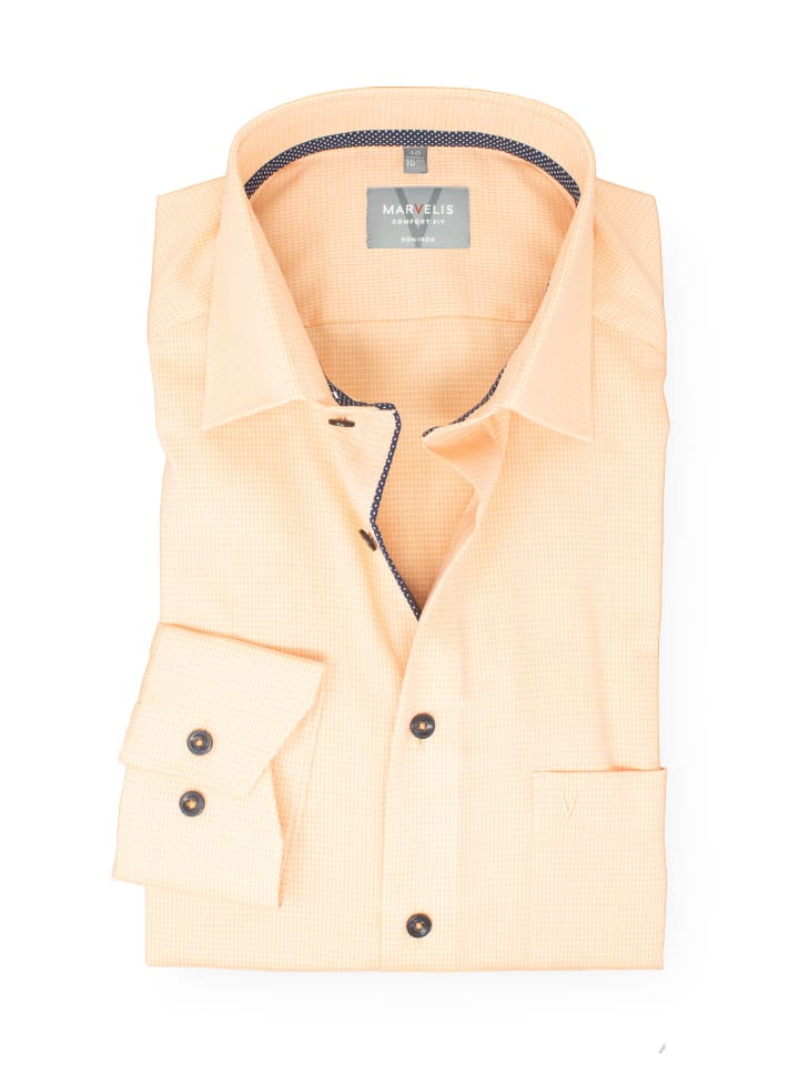 Comfort Fit Businesshemd in Orange 91
