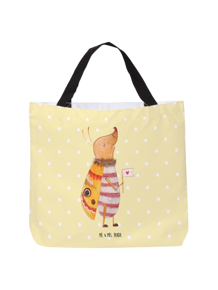 Strandtasche Nachtfalter Fähnchen ohne Spruch in Gelb Pastell