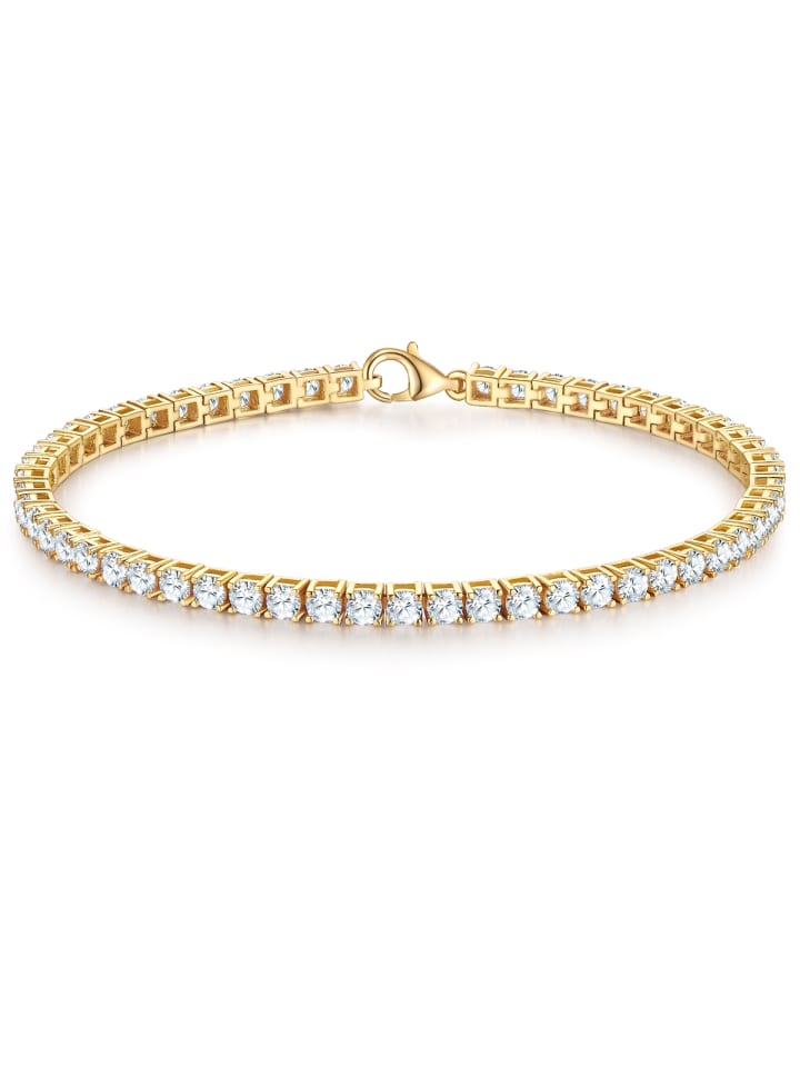 Armband aus Sterling Silber mit Zirkonia in gelbgold