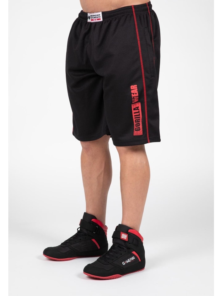 Wallace Mesh Shorts - Schwarz/Rot