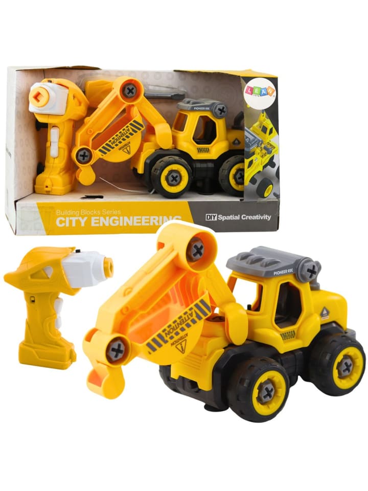 Ferngesteuerter Schraubendreher-Bagger RC Gelb 2in1
