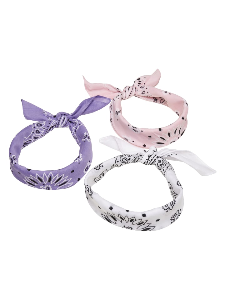 Bandana in violet+white+rose