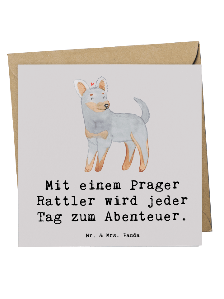 Deluxe Karte Prager Rattler Abenteuer mit Spruch in Grau Pastell