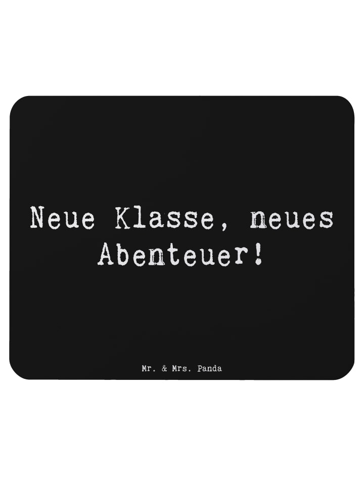 Mouse-Pad Spruch Erster Schultag Abenteuer mit ... in Schwarz