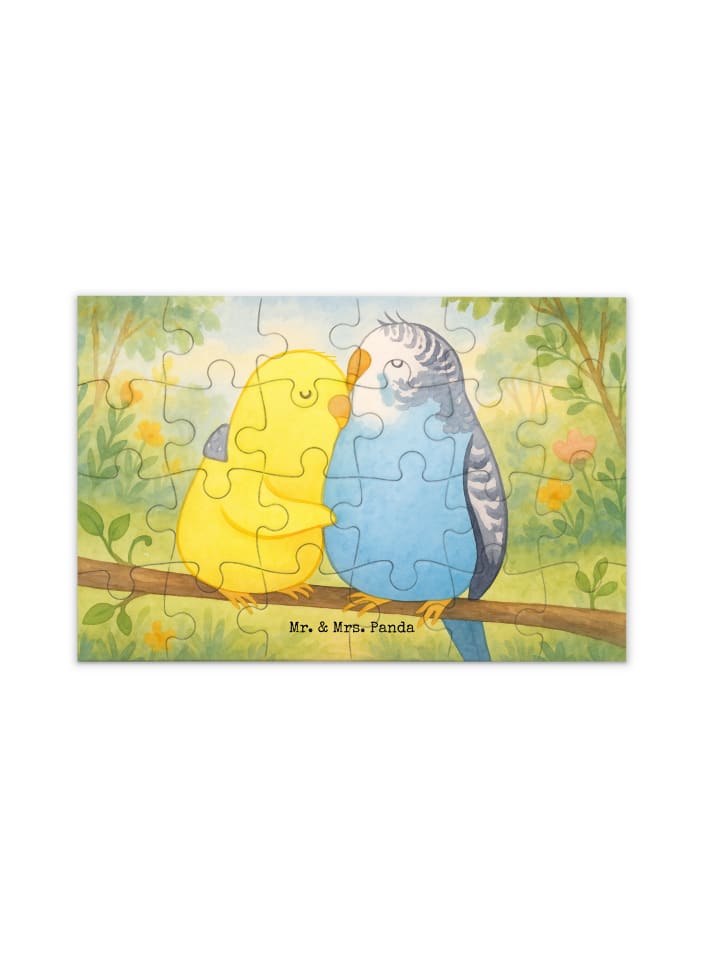 Puzzle Wellensittich Liebe Design ohne Spruch in Weiß