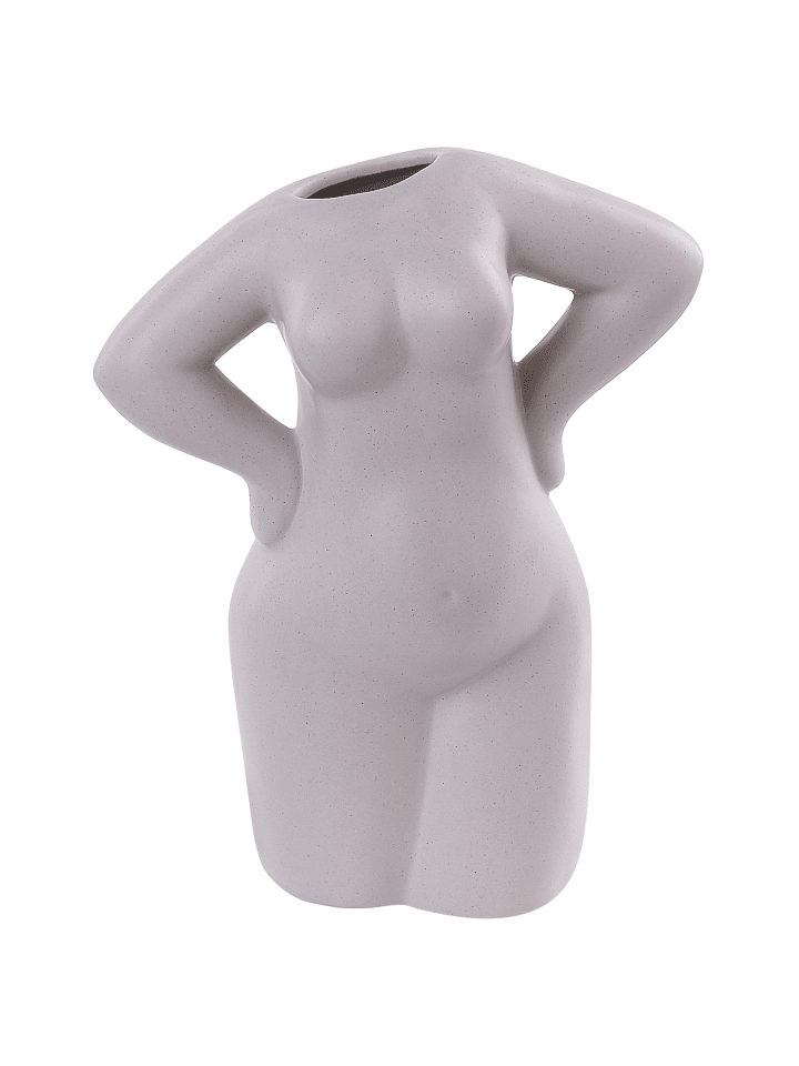 Blumenvase KILKIS in Beige - (W) 17 x (H) 24 x (L) 6 cm