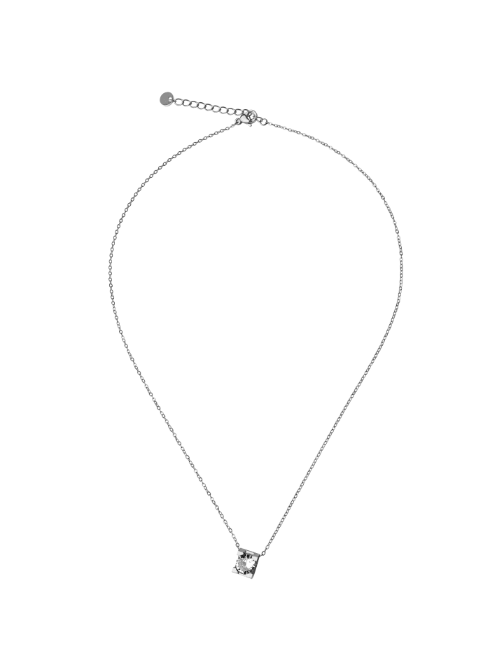 Edelstahl Halskette mit Coin Anhänger in Silber