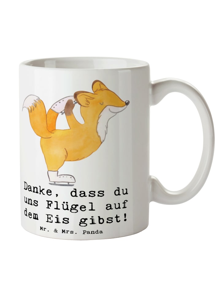 Tasse Eiskunstlauf Trainerin Danke mit Spruch in Weiß