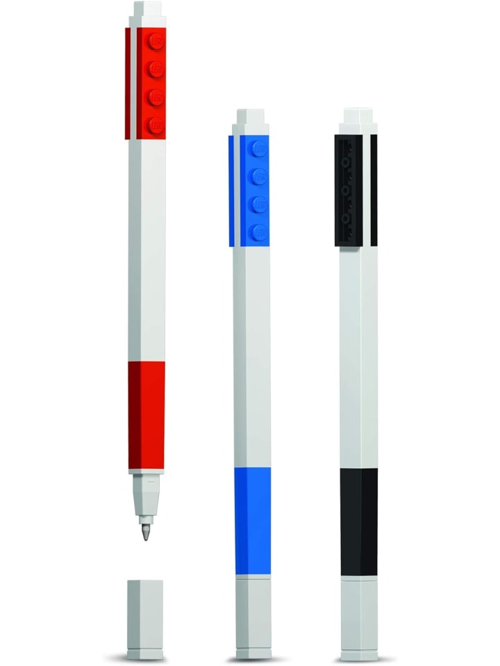 IQ LEGO Schreibwaren Set (3) in Schwarz/Rot/Blau in Schwarz/Rot/Blau