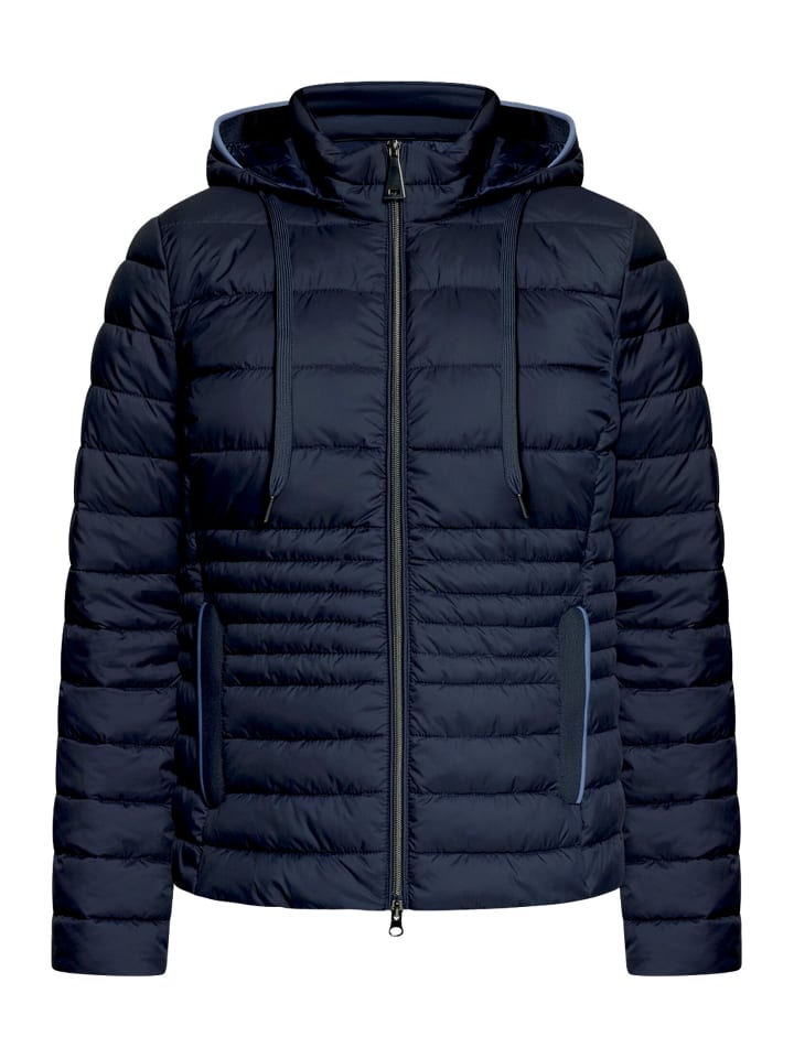 Steppjacke mit abnehmbarer Kapuze in Dunkelblau