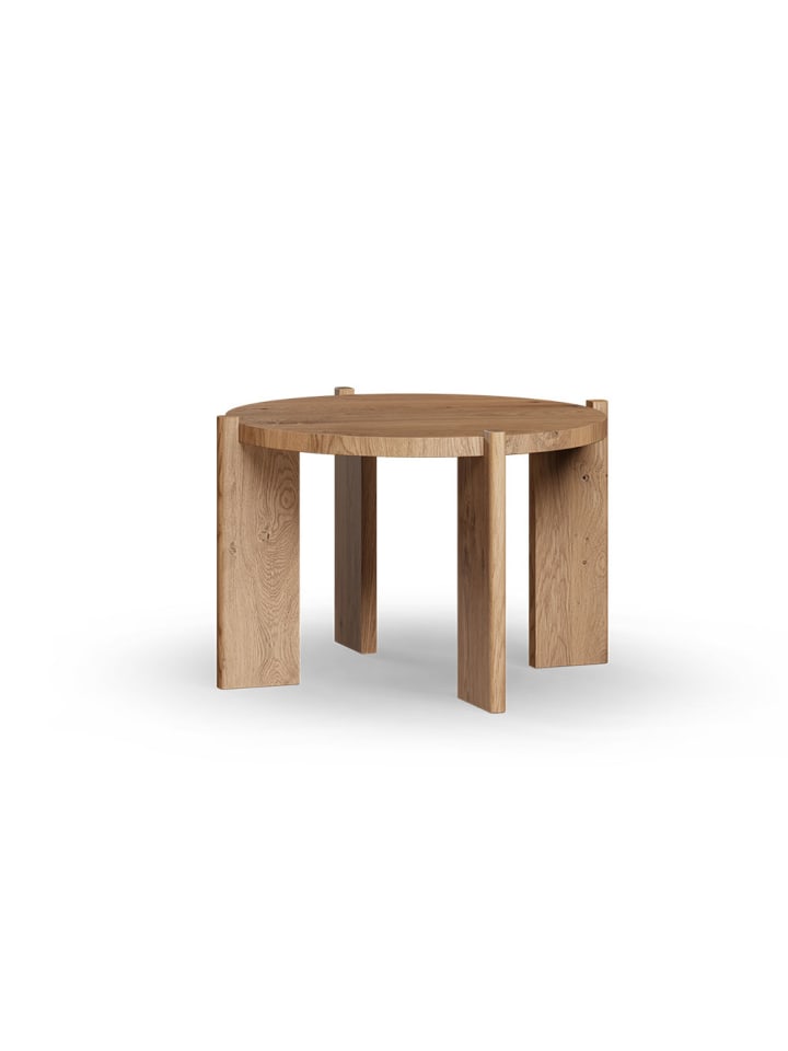 Couchtisch Travertino Wildeiche Natur 66 / 66 / 42cm