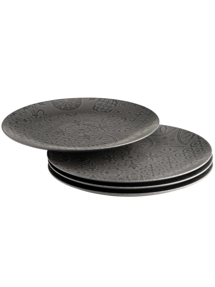 Platzteller-Set, Steinzeug Trad. Tiles in Schwarz