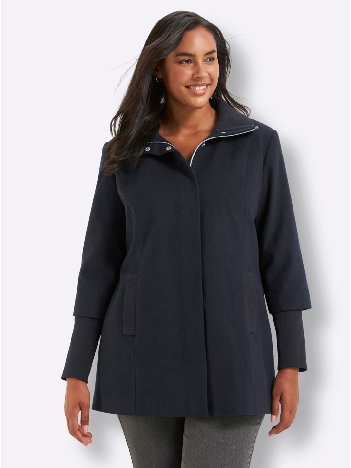 Woll-Jacke in tiefblau