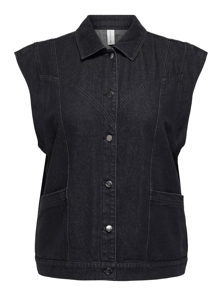 Jeansweste in Washed Black 1
