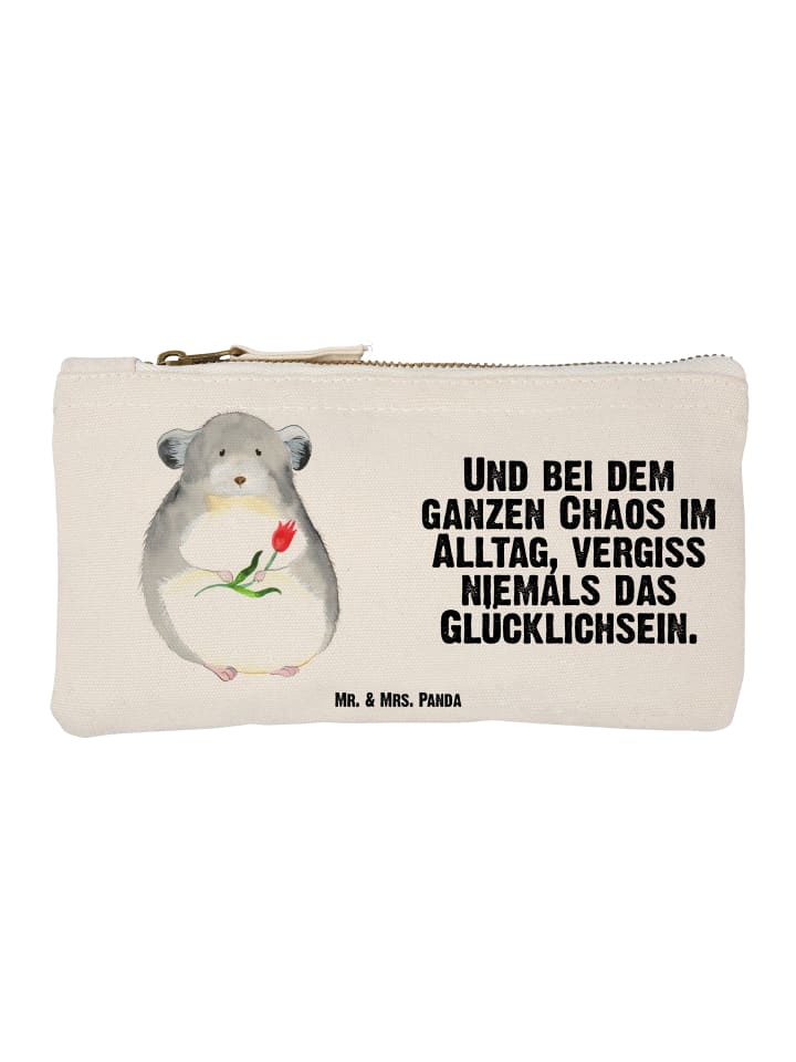 Organizer Tasche Chinchilla Blume mit Spruch in Weiß