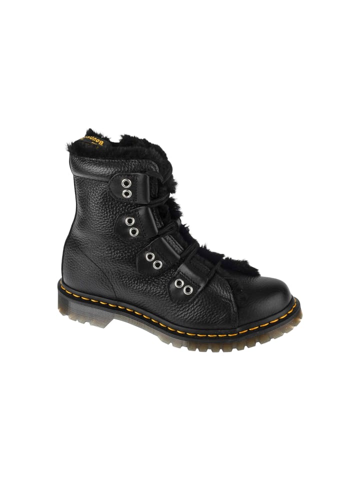Dr. Martens 1460 Lace To Toe Fur Lined in Schwarz