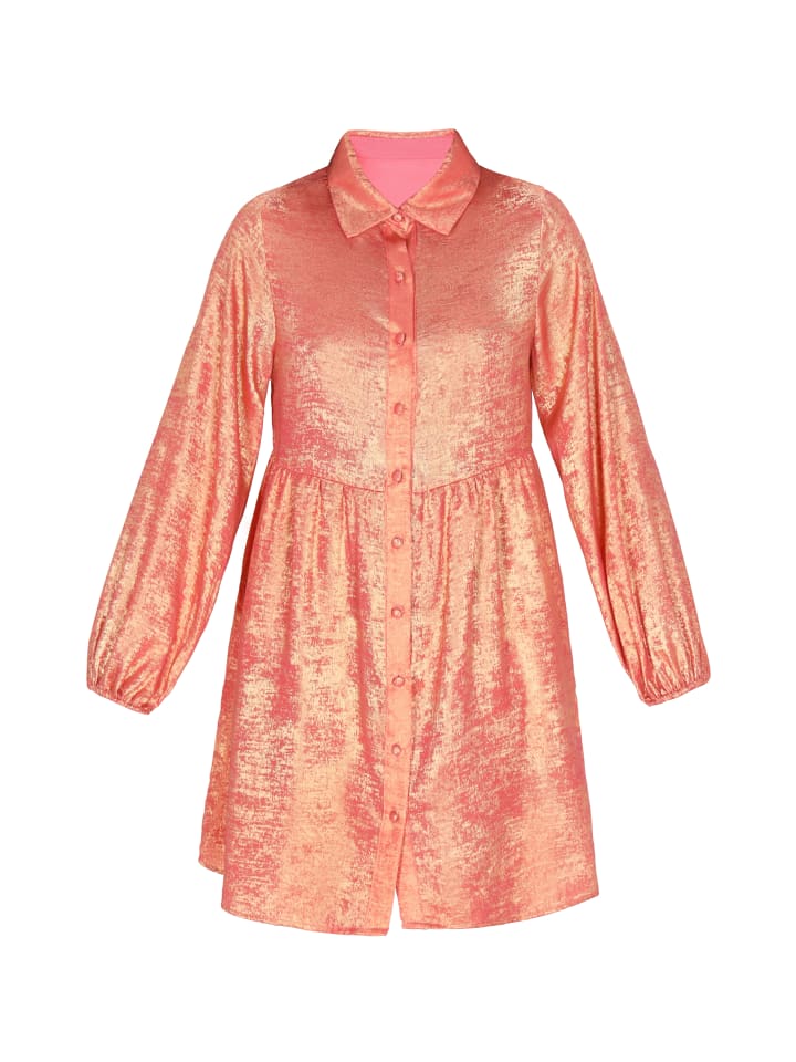 Women Dress in Pink Metallic