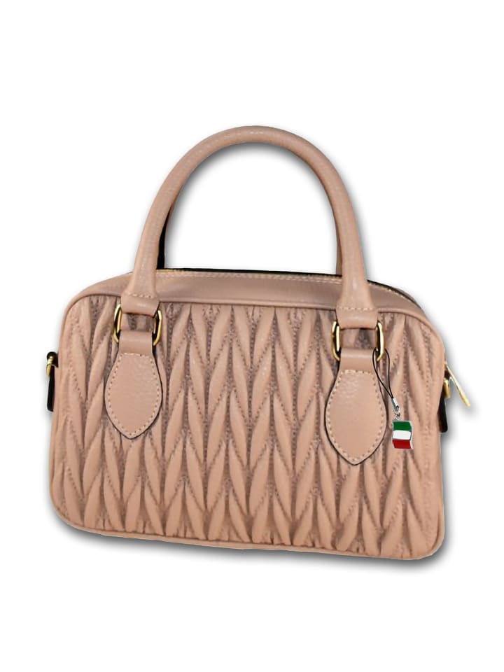 Leder Handtasche, Schultertasche Florence Tasche altrosa ca. 24cm