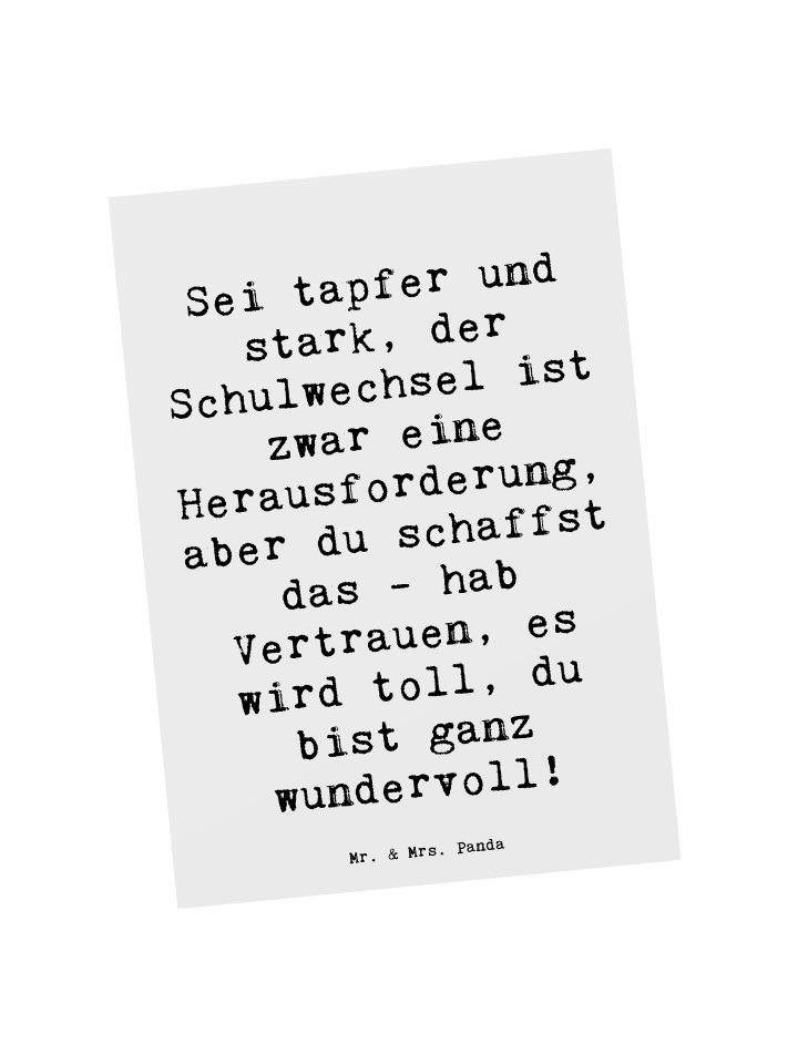 Postkarte Spruch Einen Schulwechsel bewältigen ... in Weiß