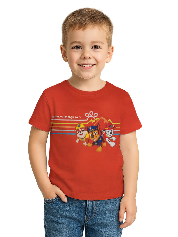 Paw Patrol T-Shirt - Rescue Squad in rot