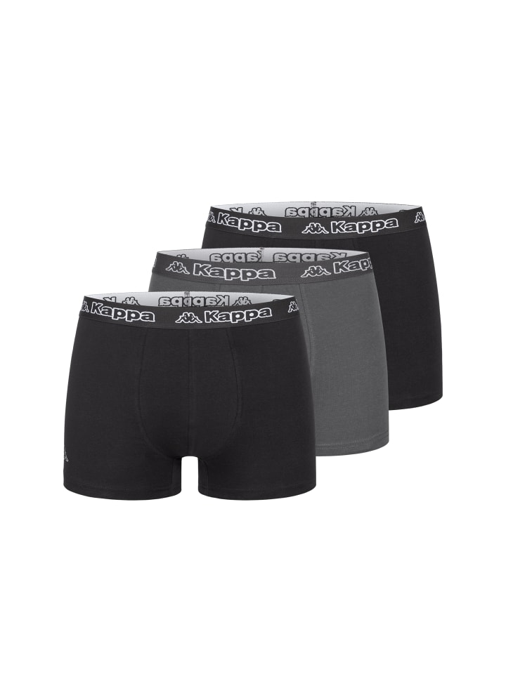Kappa Boxershorts 3er Pack 2x Schwarz/1xAnthrazit