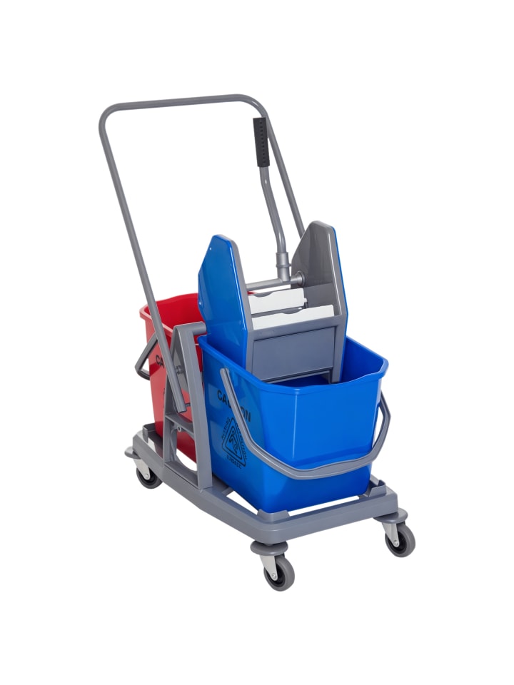 Reinigungswagen in Blau & Rot 73L x 45B x 92H cm
