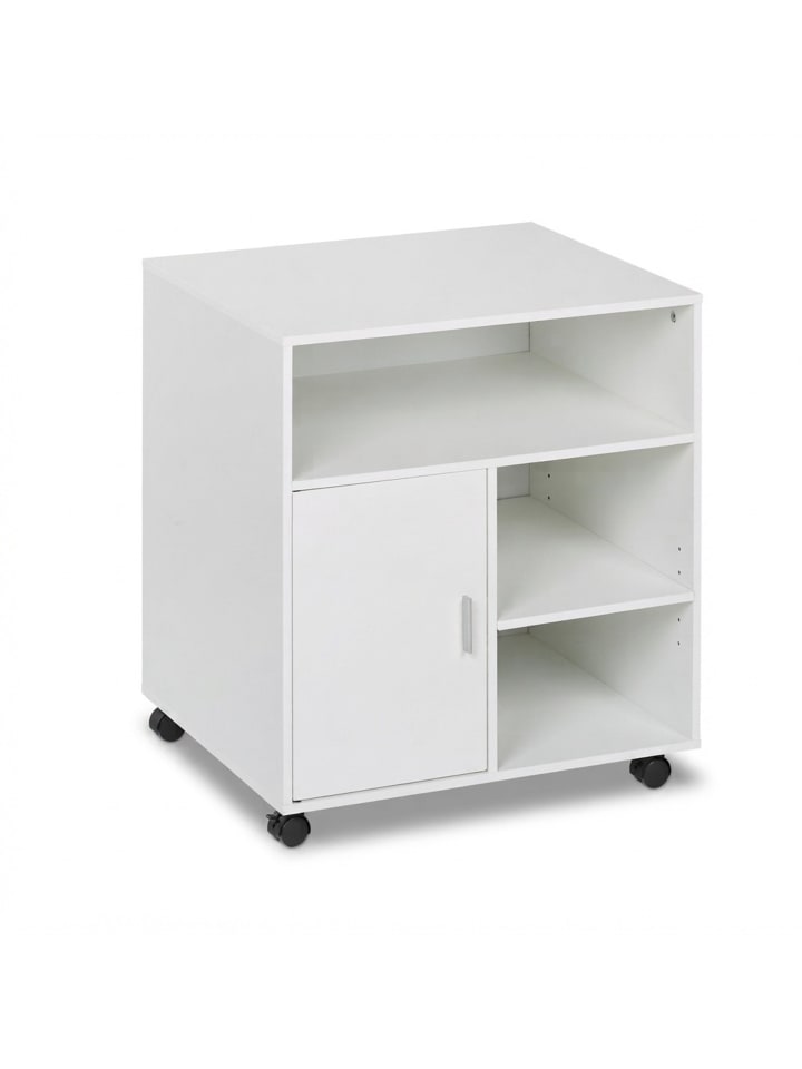Rollcontainer in Weiß - (B)60 x (H)66,5 x (T)50 cm