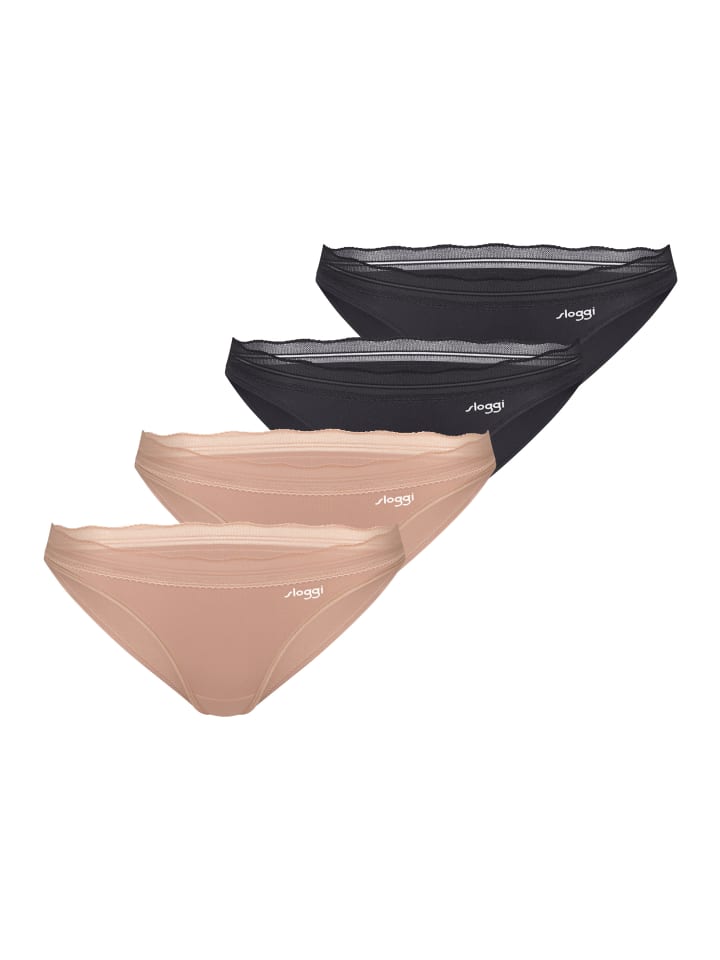 Mini Slip Go Blush in Schwarz / beige