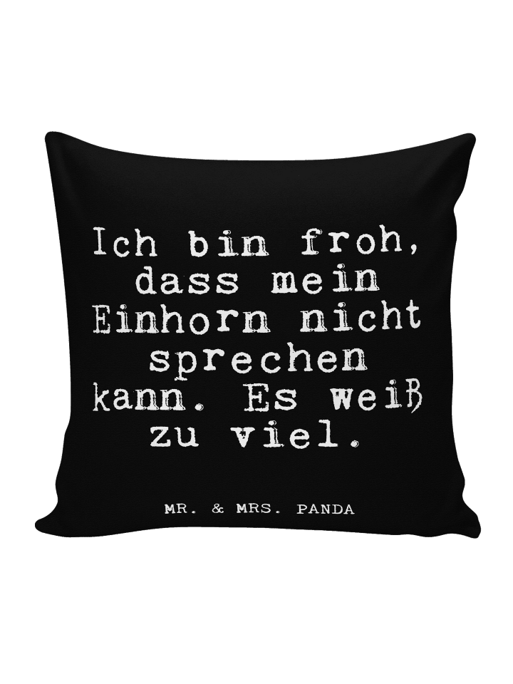 Sofakissen Ich bin froh, dass... mit Spruch in Schwarz