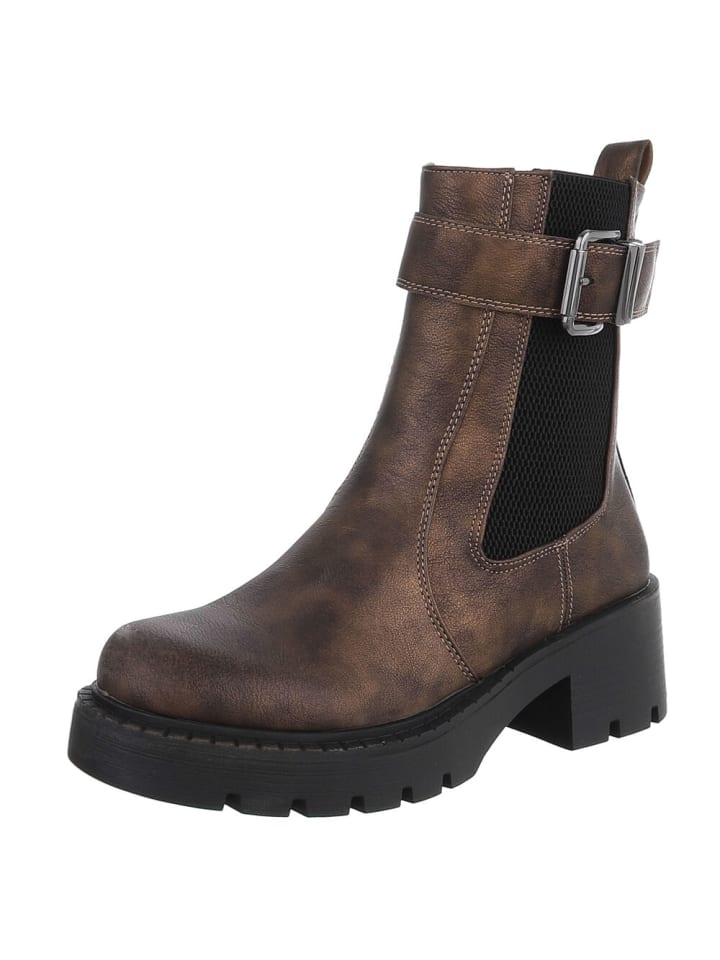High Heel in Camel und Bronze