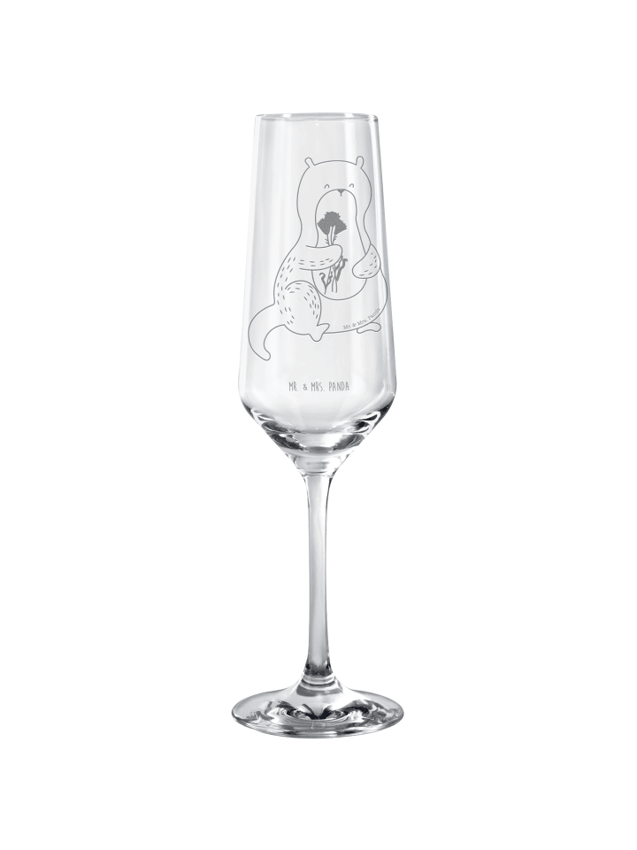 Kelchglas Otter Blumenstrauß ohne Spruch in Transparent