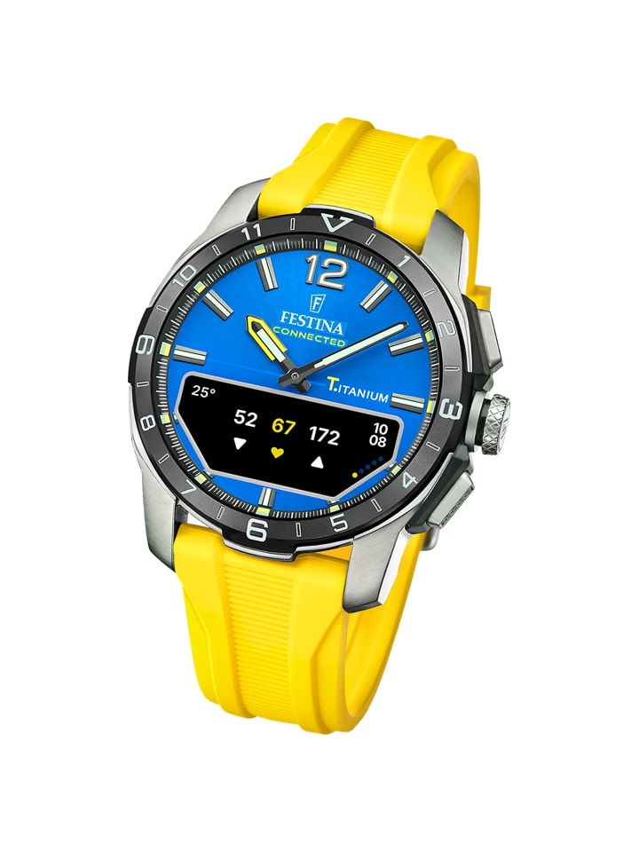 Multifunktion-Armbanduhr Festina Connected gelb groß (ca. 44mm)
