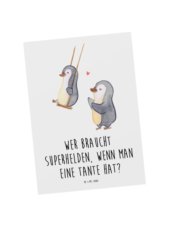 Postkarte Lieblings-Tante mit Spruch in Weiß