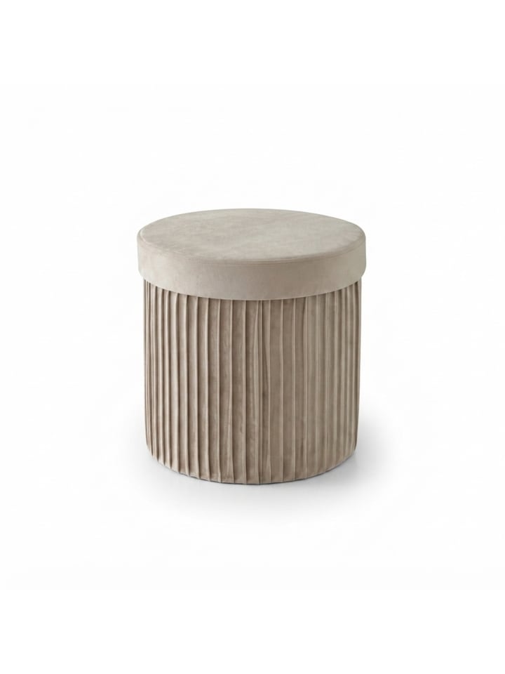 Hocker in Beige - (H)38 x Ø 38 cm