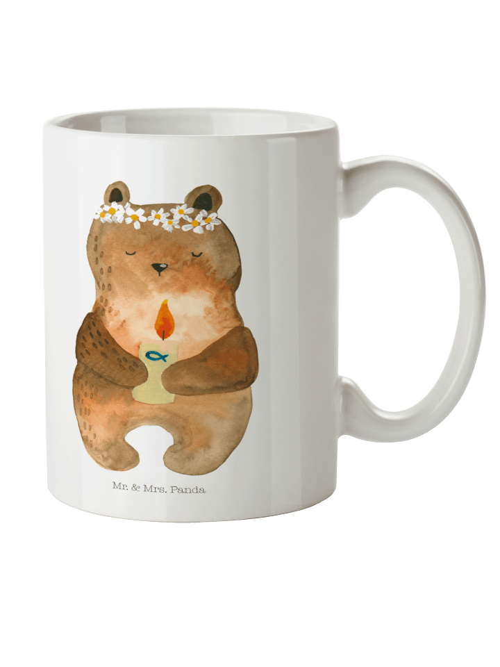 Kaffeebecher Bär Kommunion ohne Spruch in Weiß