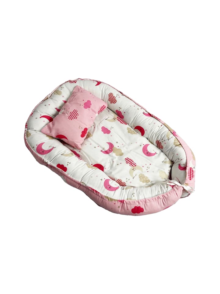 Babynest mit Kissen in Mehrfarbig