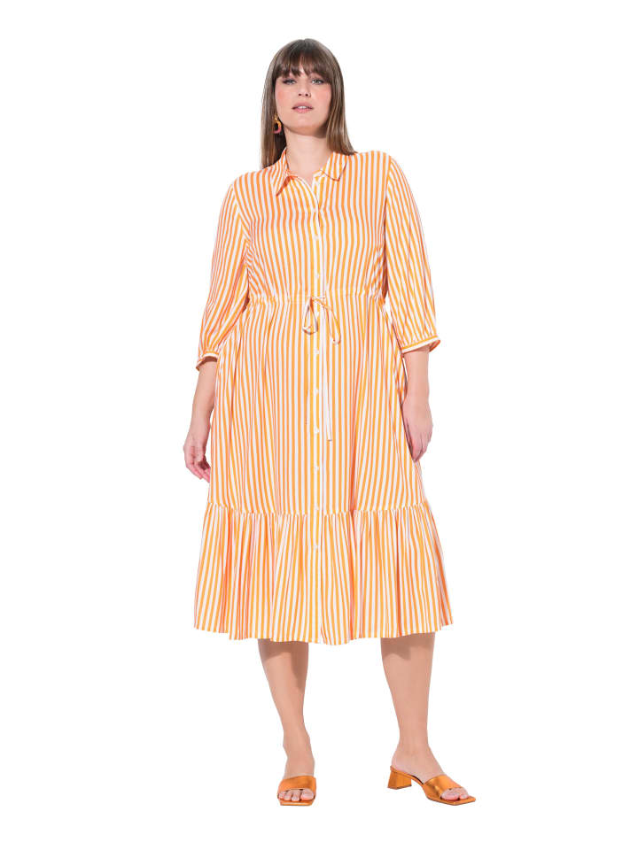 Hemdblusenkleid in kräftiges orange