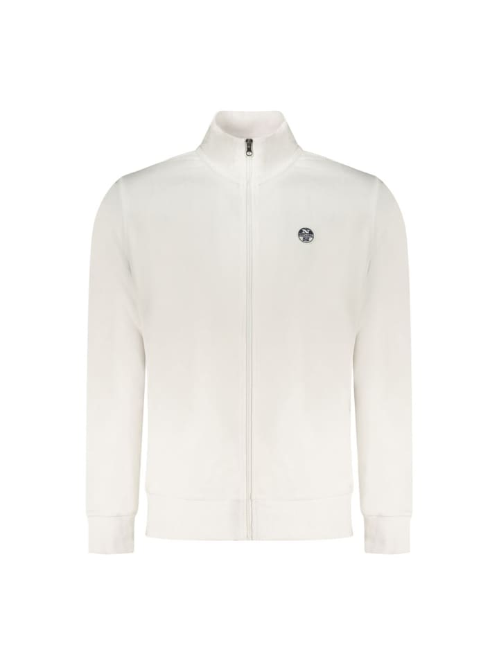 Weiß Baumwolle Herren Sweatshirt